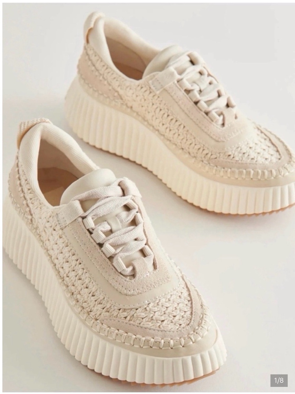Dolce Vita Cream Woven Athletic Sneakers + Free